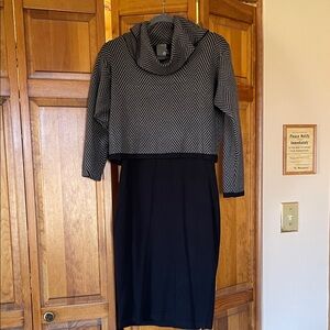 Taylor Black and Gray Chevron Knit Top